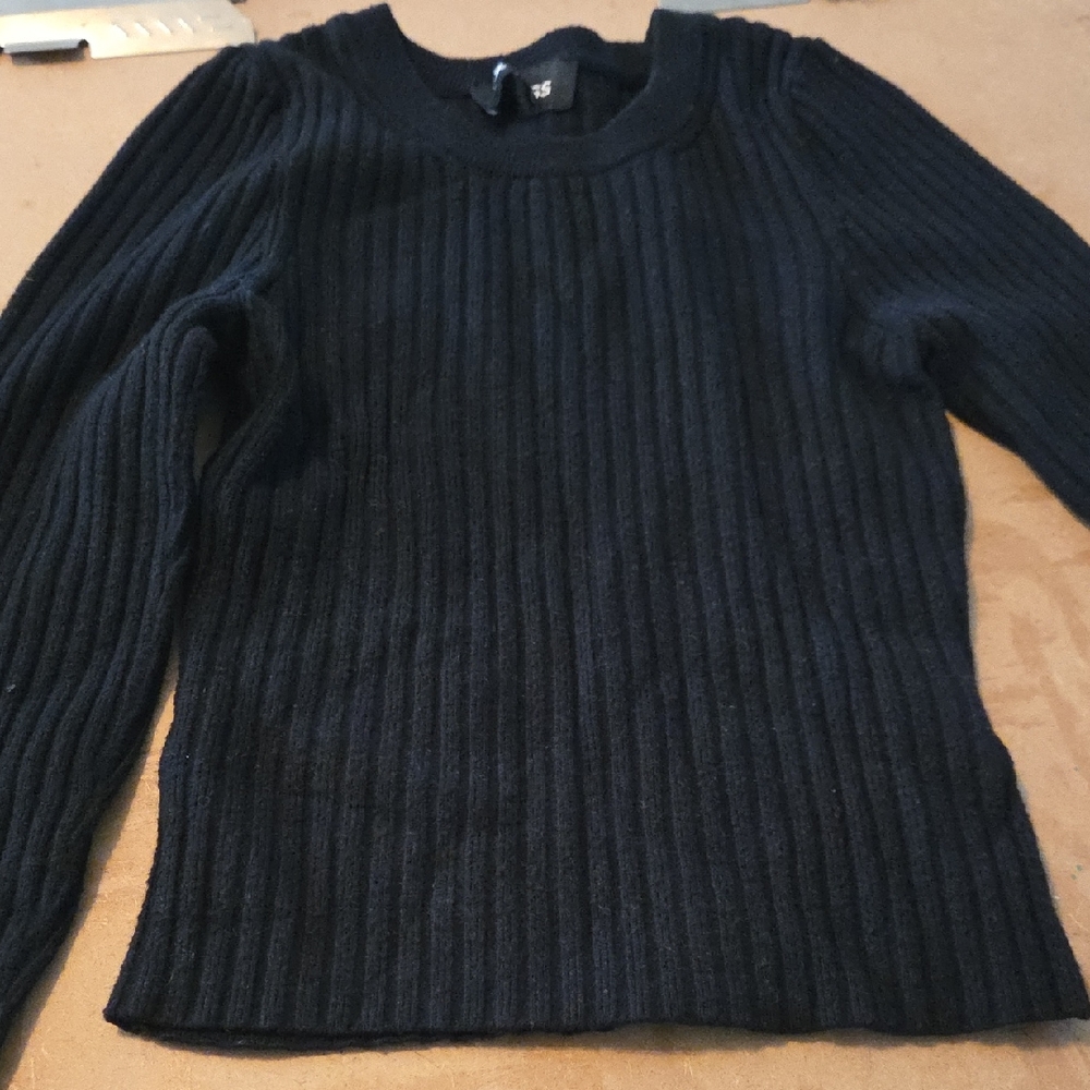 Express Black Ribbed Crew Neck Sweater